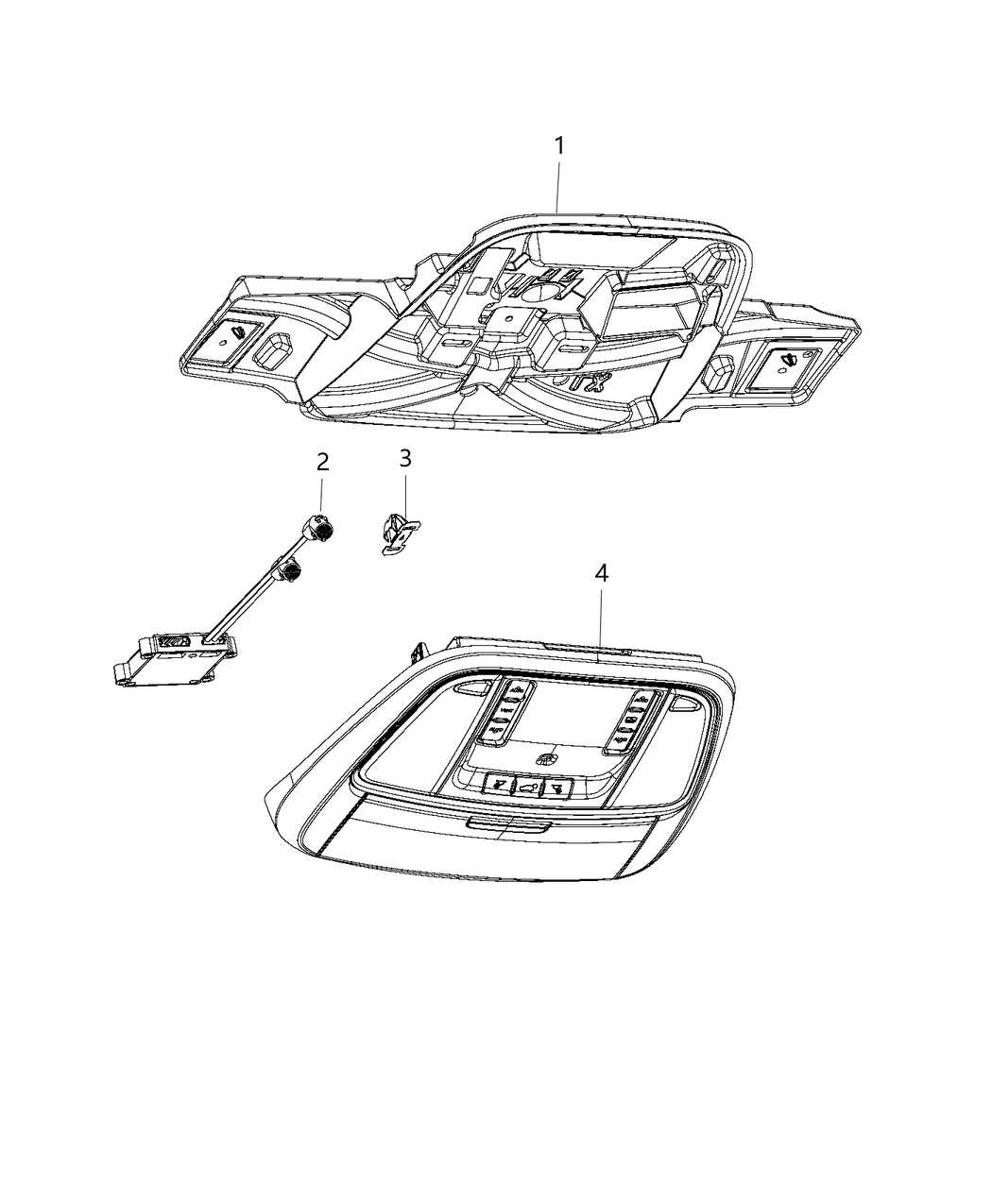 Mopar 5PL44ML2AB Console Overhead