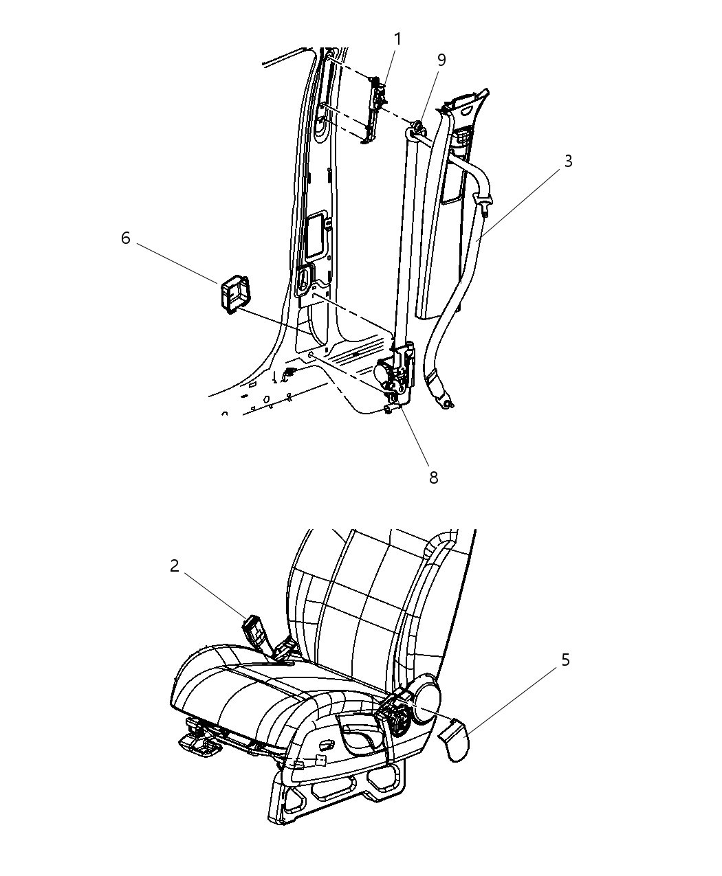 Mopar 5KJ651K2AB Seat Belt Front Inner