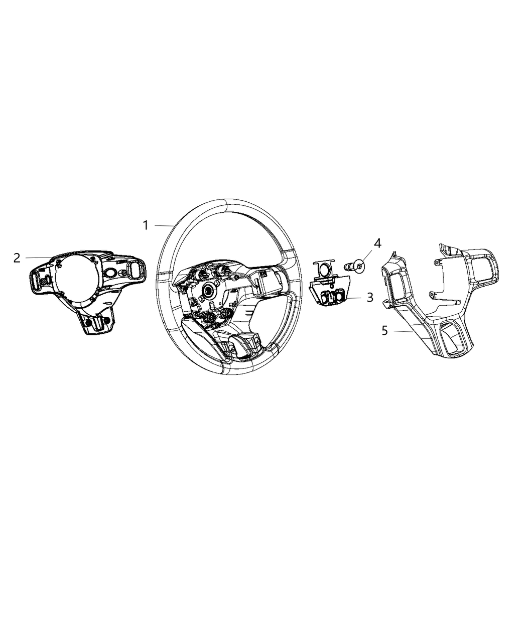 Mopar 1YH75LC5AC Cover Steering Wheel Back
