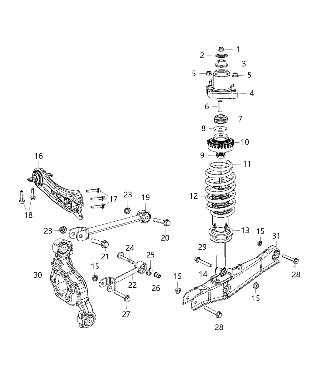 Mopar 68087844AD Shock Absorber Suspension, Rear