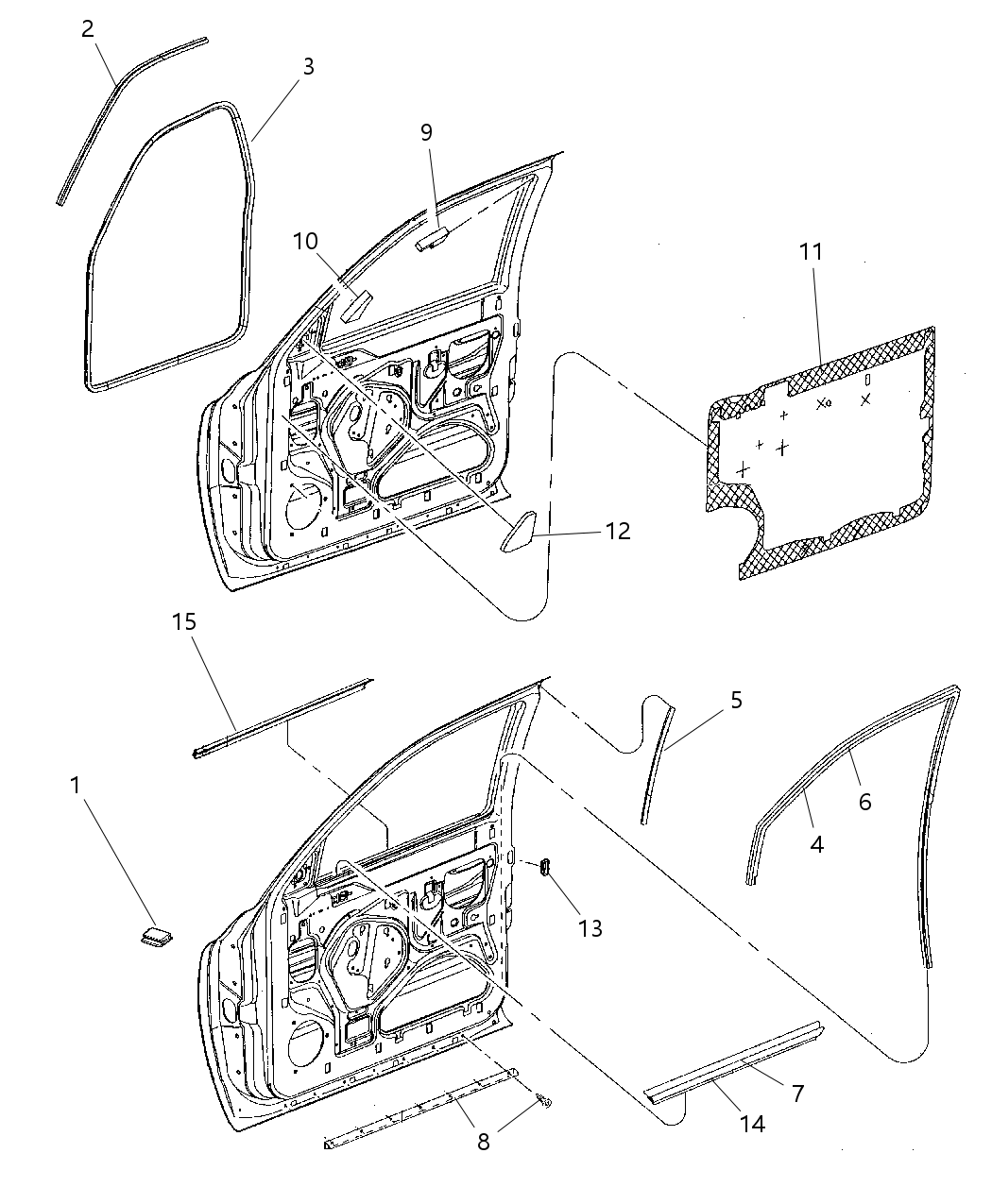 Mopar 55257400AE Seal Front Door Glass Running