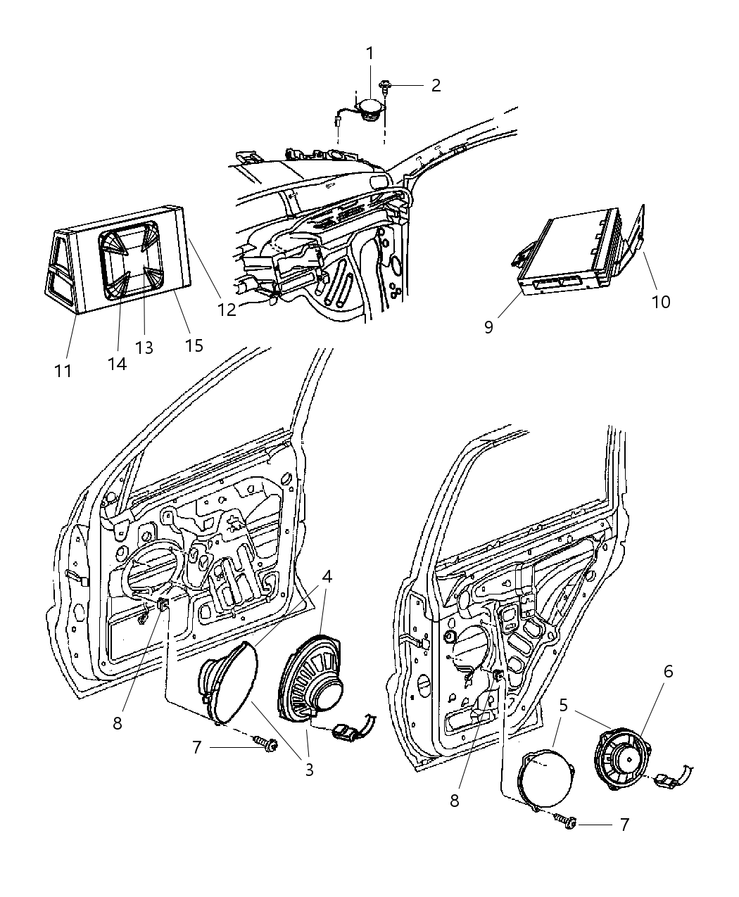 Mopar 68045160AA End Cap Speaker Right