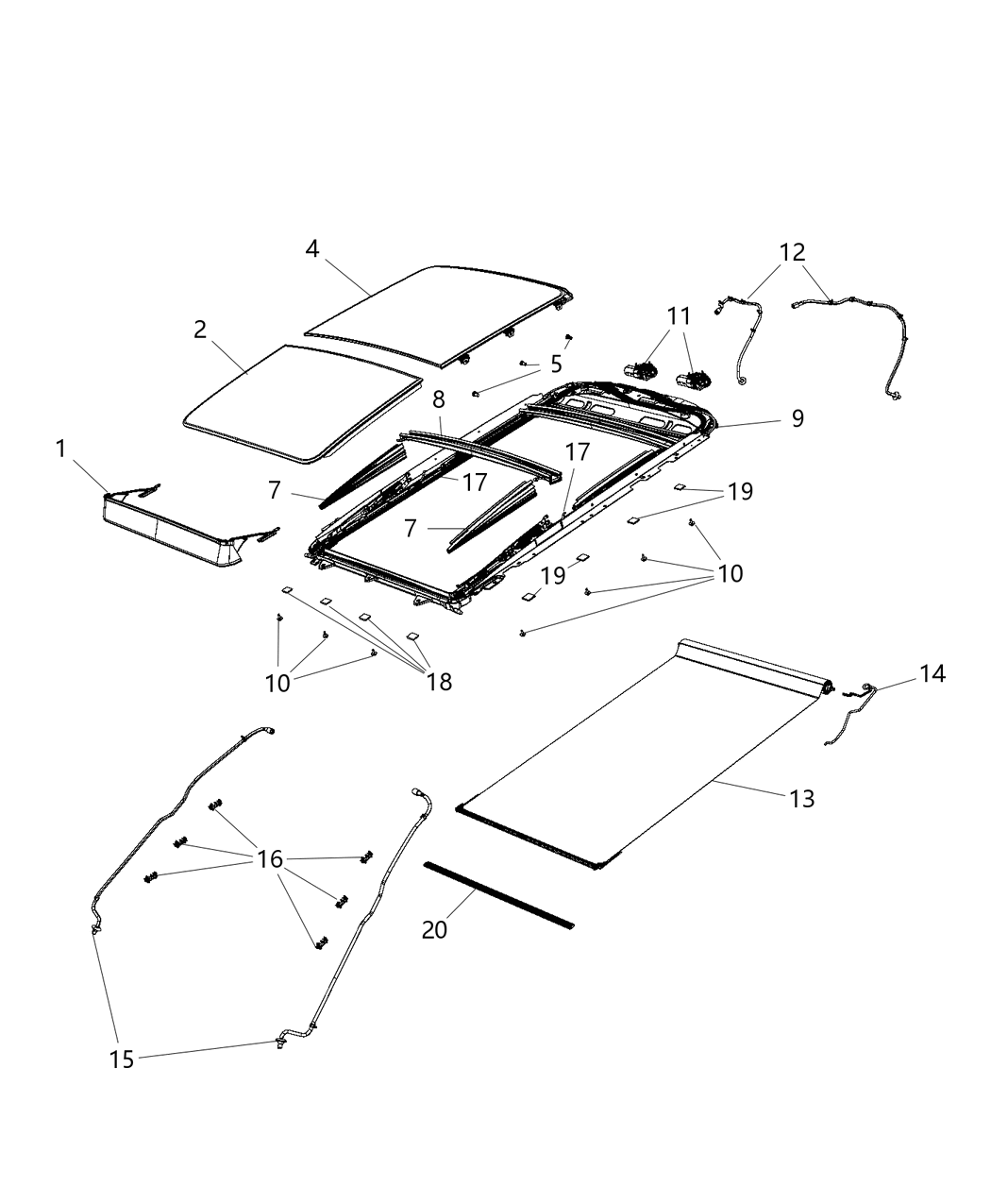 Mopar 68194952AA Bar Sunshade Tension