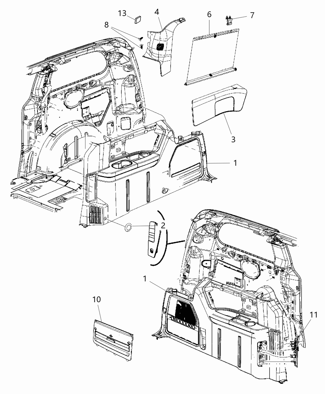 Mopar ZR16XT1AF Molding D Pillar