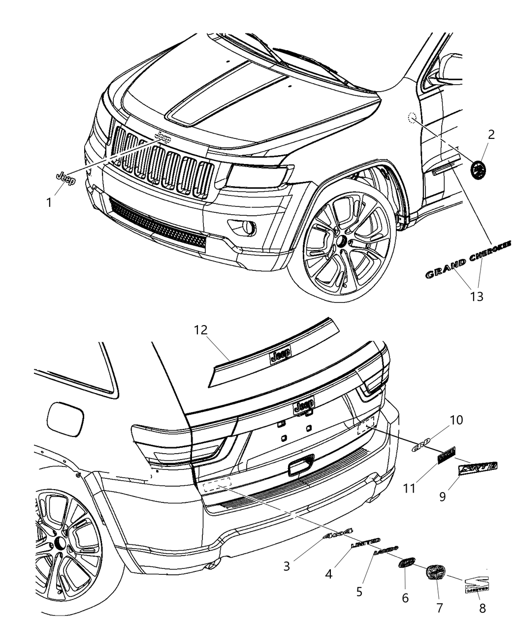 Mopar 55079385AA Nameplate, Rear