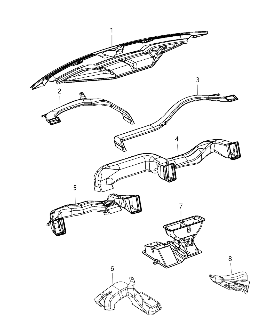 Mopar 68148966AA Duct Floor Right Lower