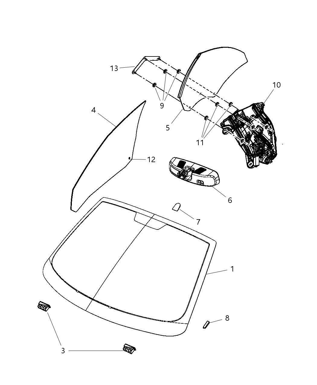 Mopar 5008979AD Glass Quarter Window