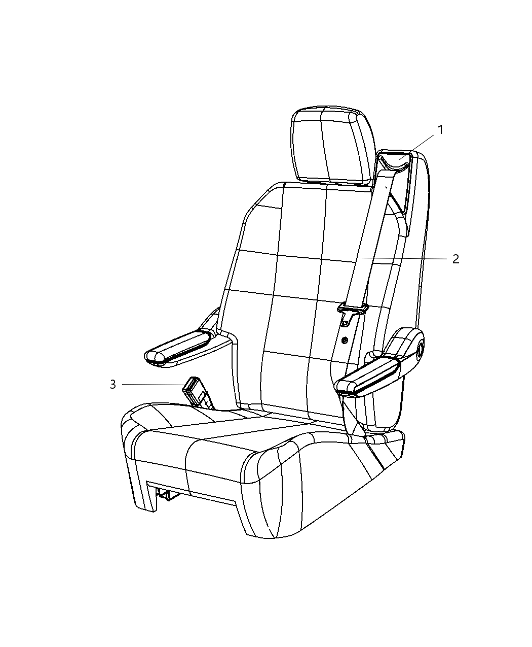 Mopar 1JX89BD5AB Seat Belt Swivel Seat