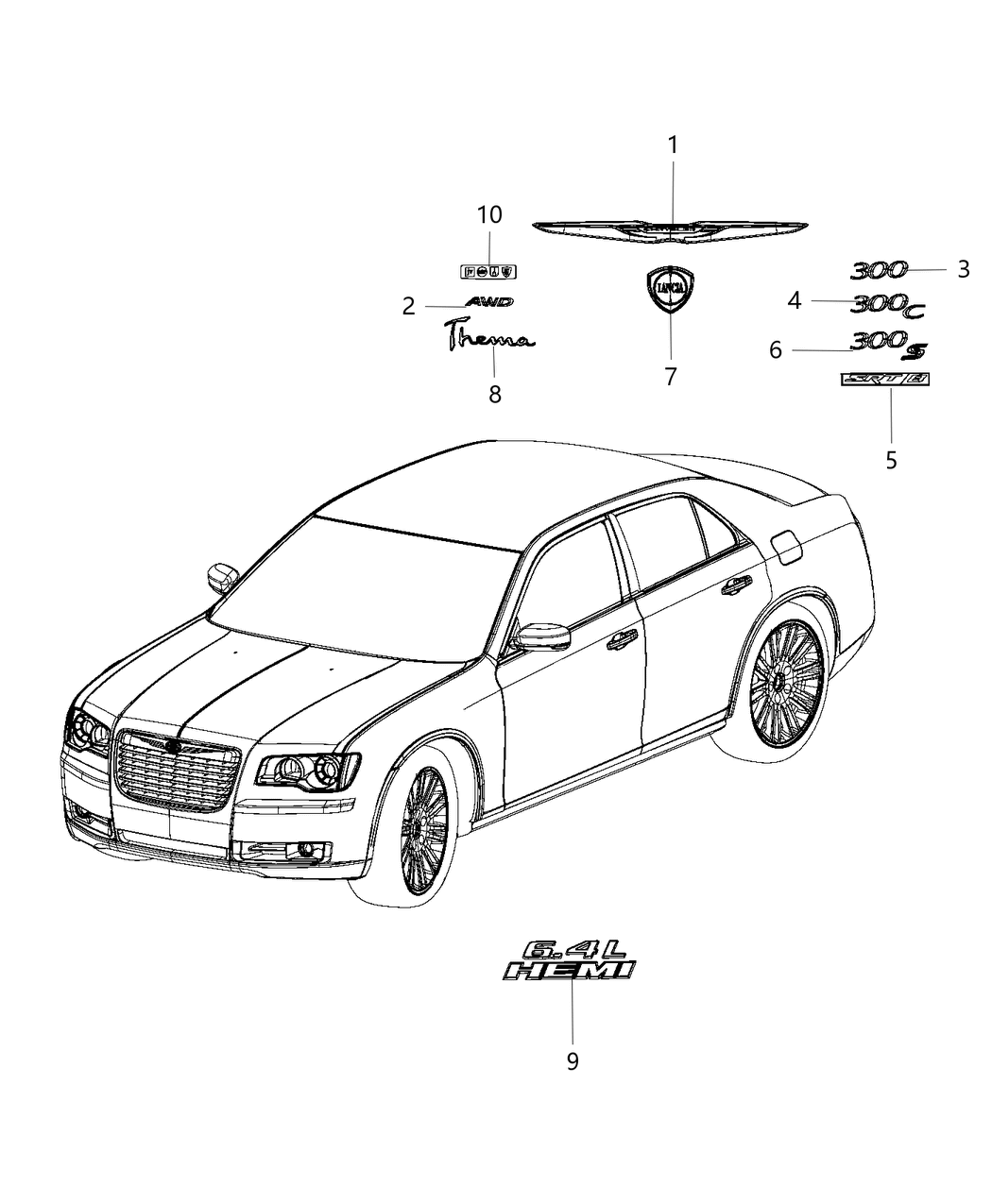 Mopar 68253201AA Nameplate Front Fender 6.4L Hemispherical
