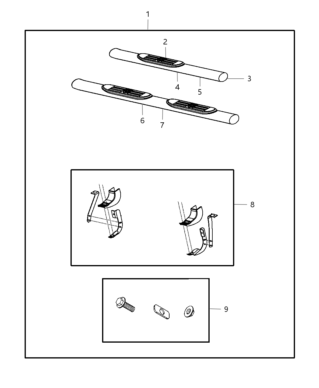 Mopar 82211813AD Step Kit Tubular Side