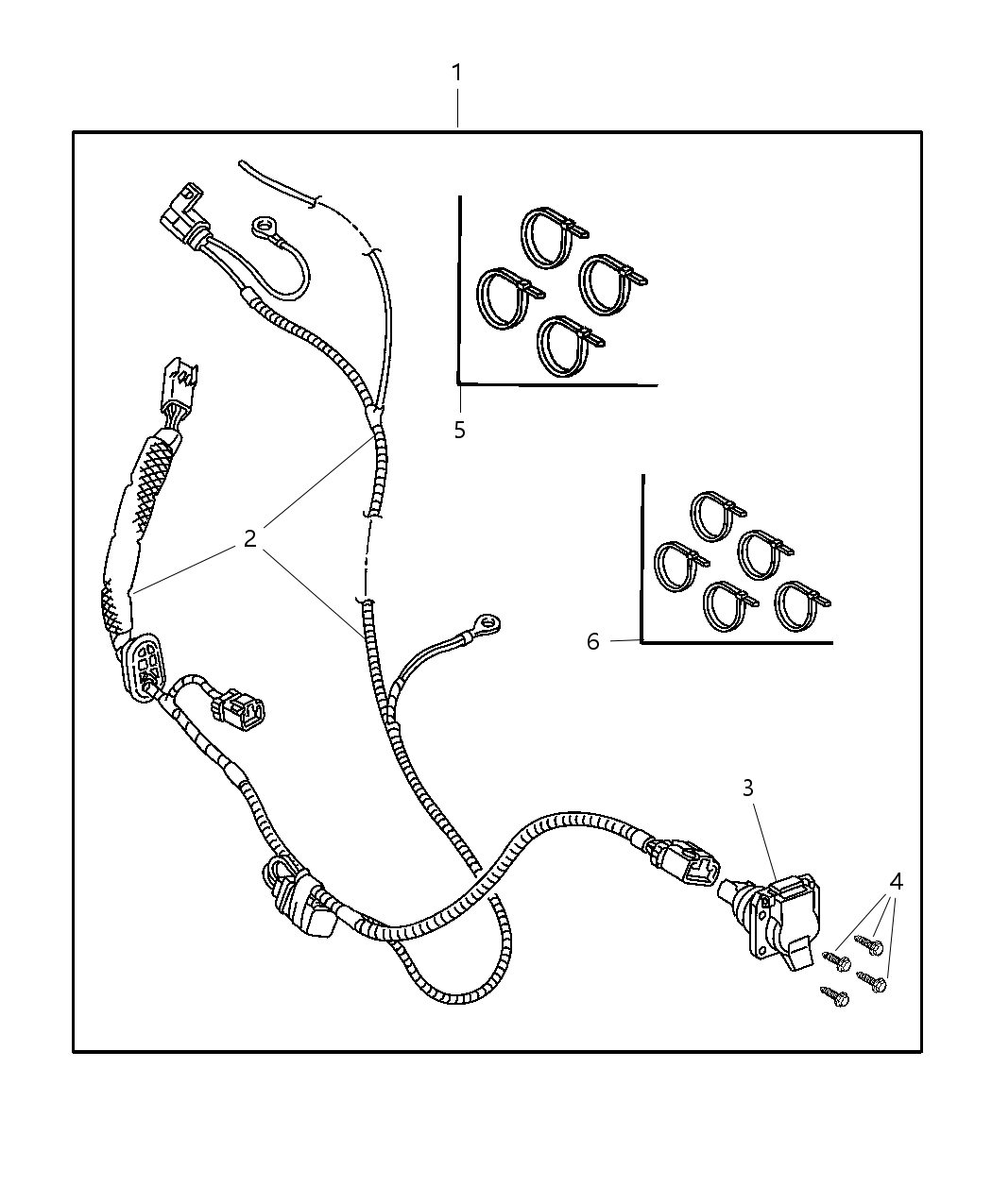 Mopar 82400554 Wiring Package Pigtail Adaptor-7 Way