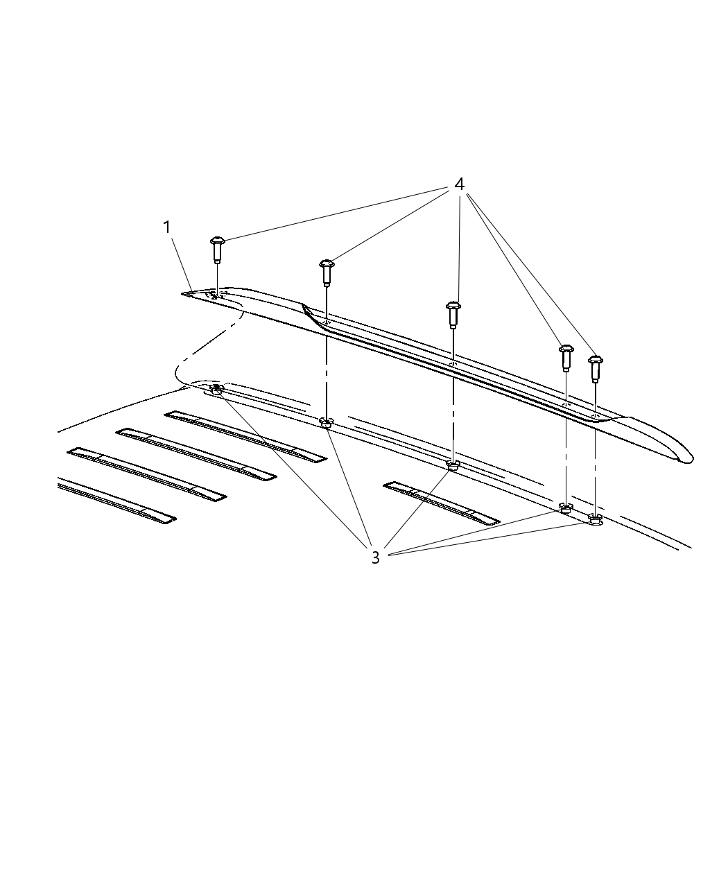 Mopar 68079442AA Rail Luggage Rack Cross