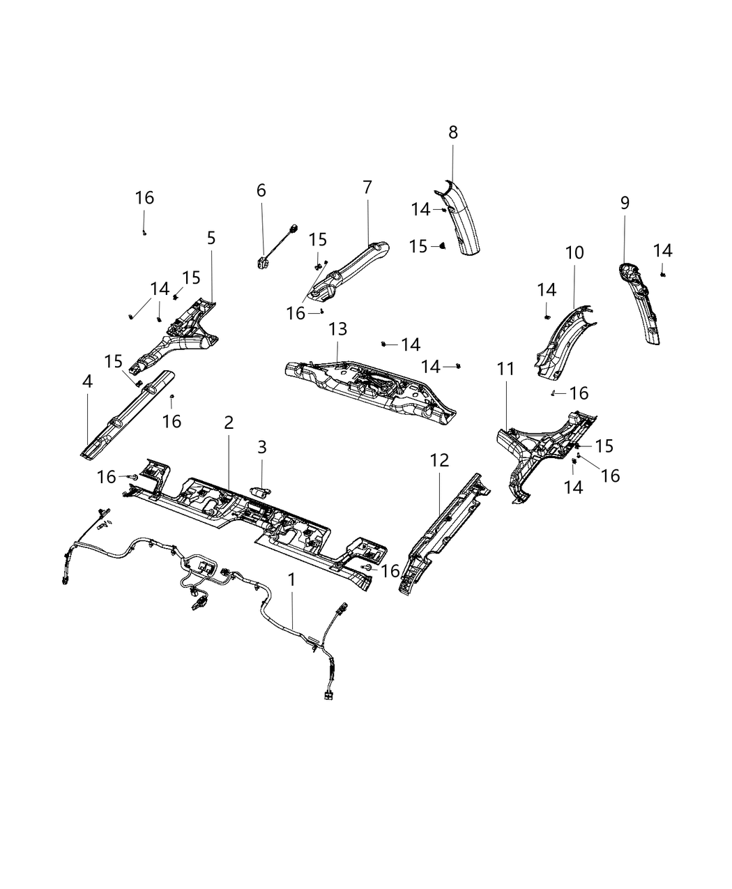 Mopar 6GN95TX7AC Molding B Pillar