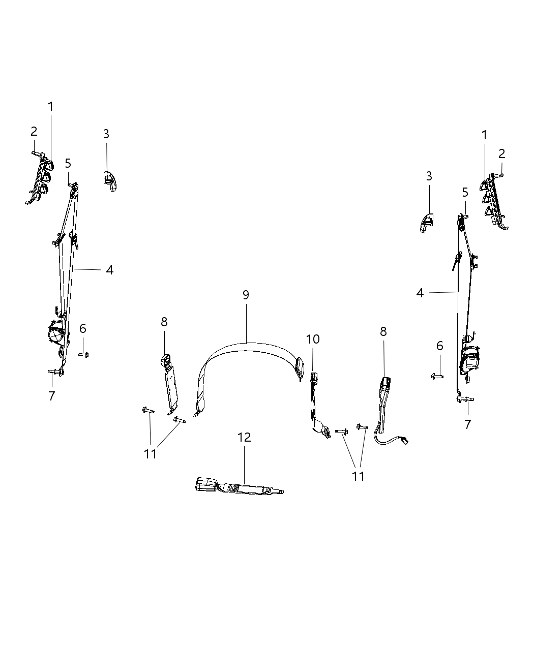 Mopar 5KP991X7AH Seat Belt Front Outer