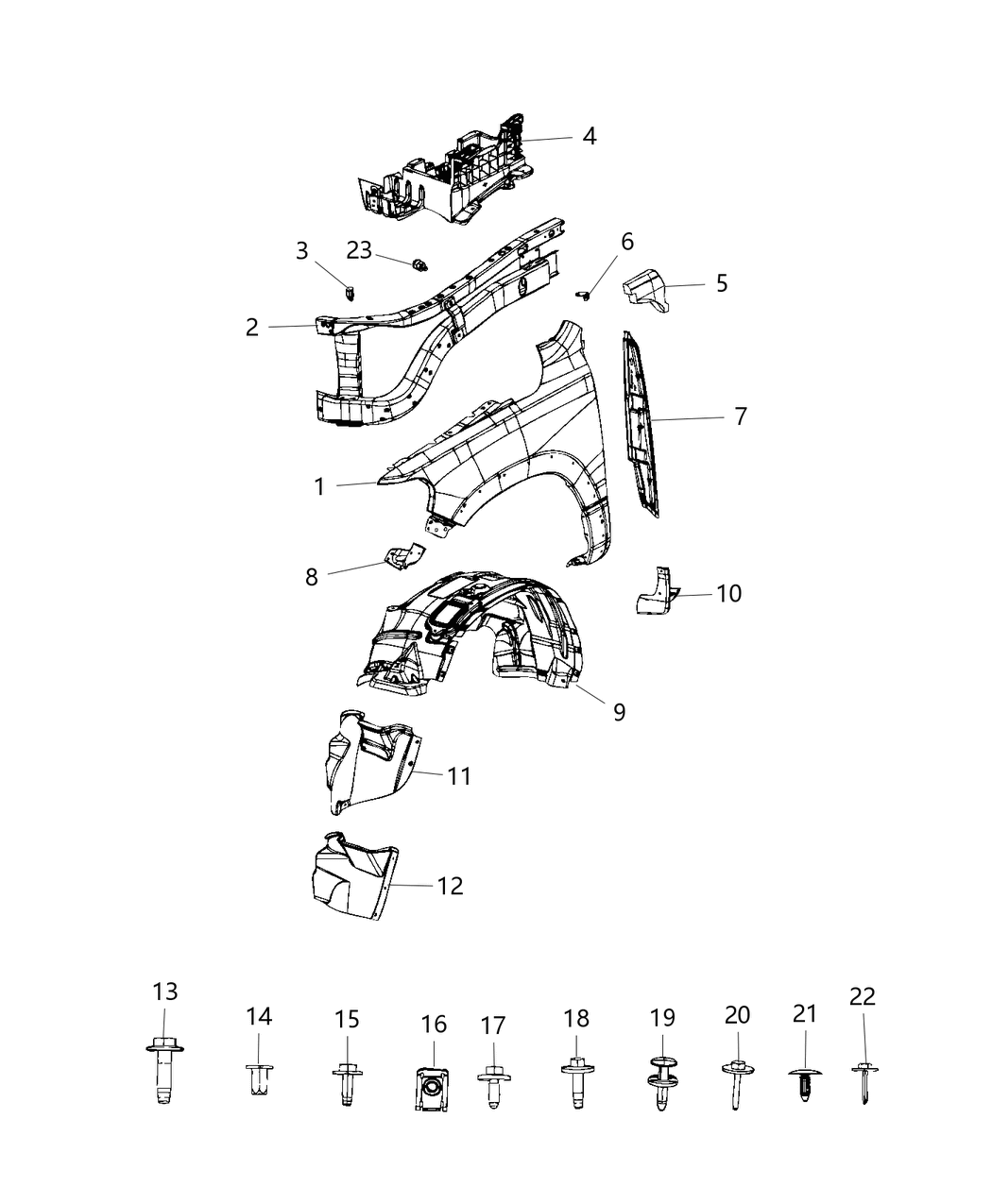Mopar 68202607AA Stuffer Wheelhouse