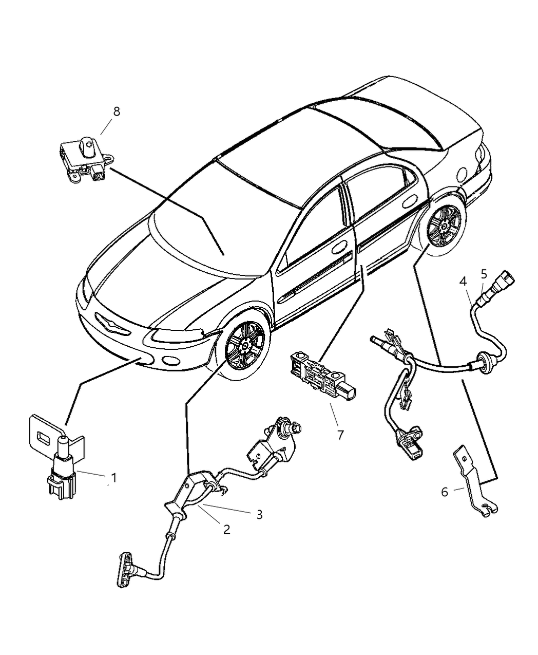 Mopar 4764676AB Sensor Anti-Lock Brakes