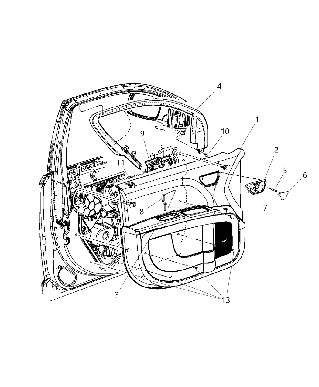 Mopar 1BG912DVAC Panel Front Door Trim