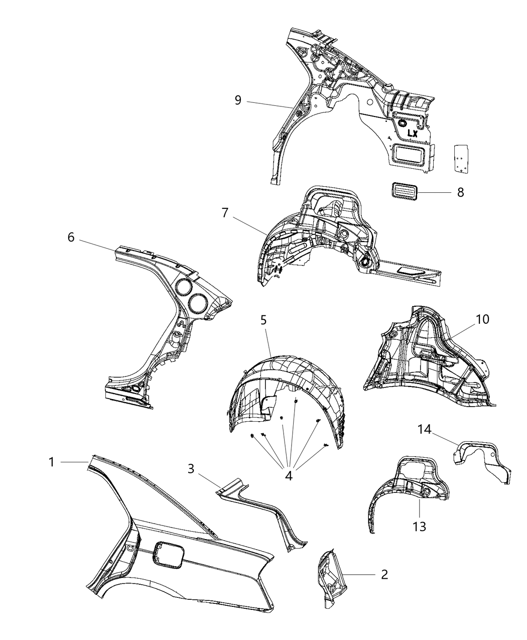 Mopar 68039693AA Extension Wheel House