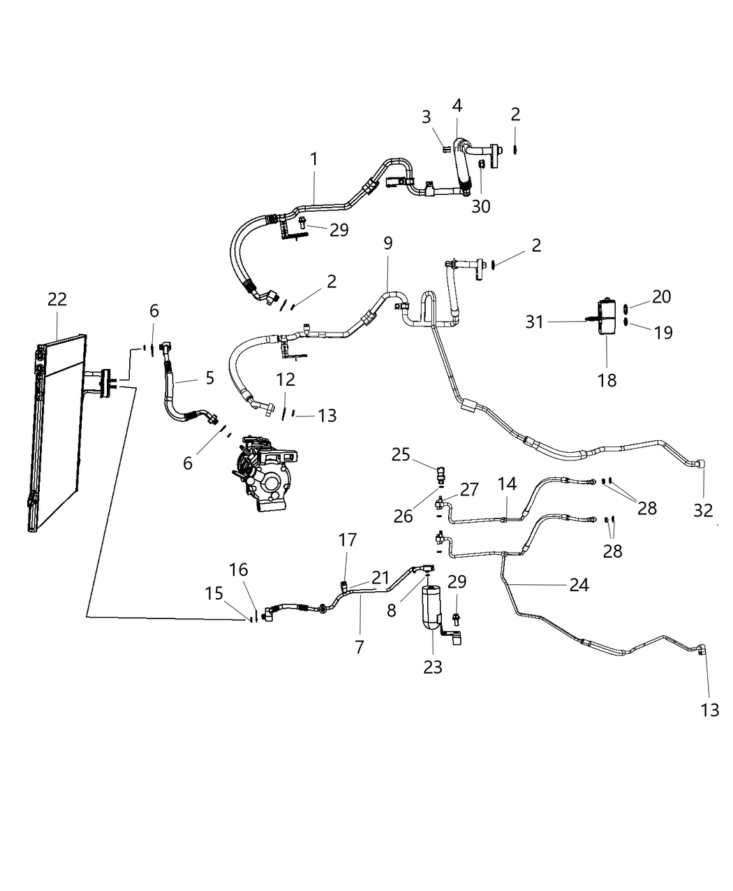 Mopar 68368970AA Clip Kit A/C Line Mounting