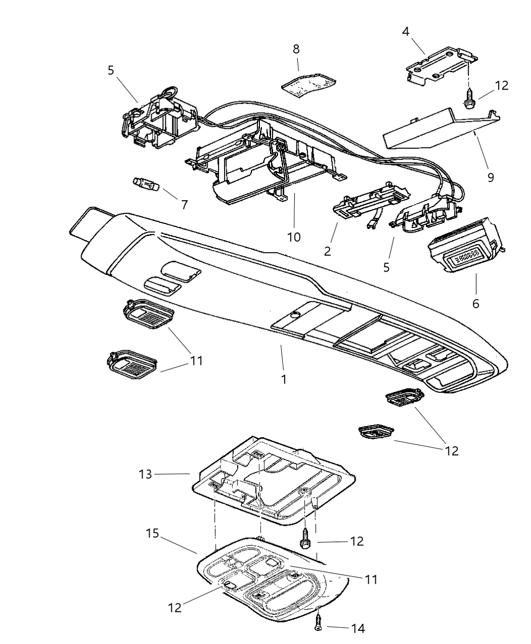Mopar 55196518 Bracket Overhead Console