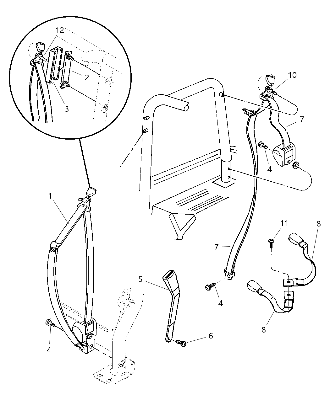Mopar 5JC541XRAB Seat Belt Front Outer