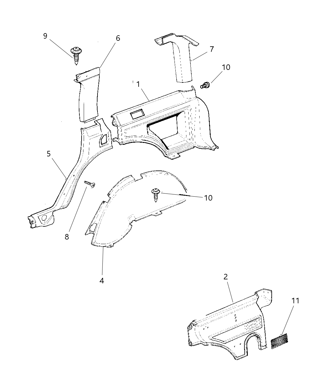 Mopar 5EW88RT6AC Extension C Pillar