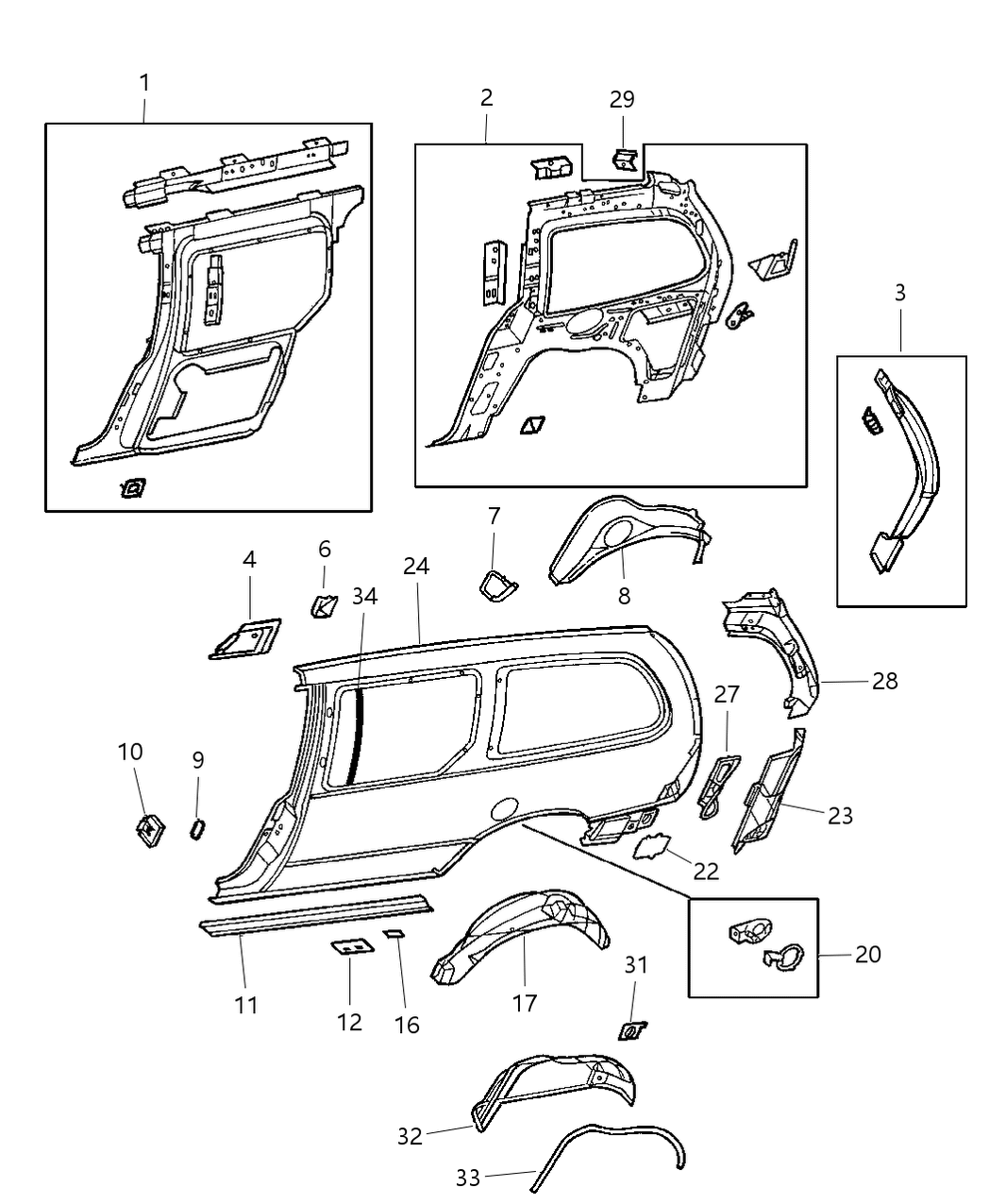 Mopar 4860233 Pad Quarter Panel