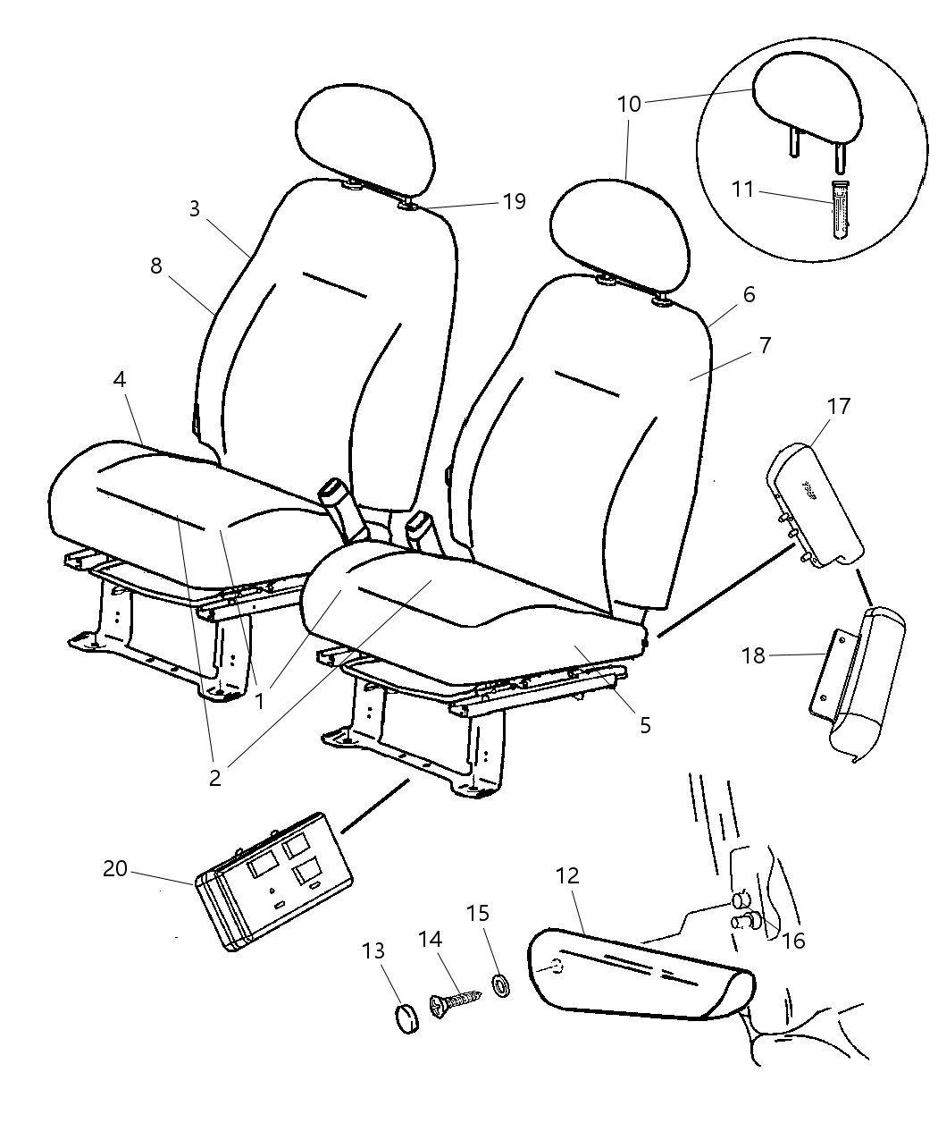 Mopar 1AL301FLAA Headrest Front