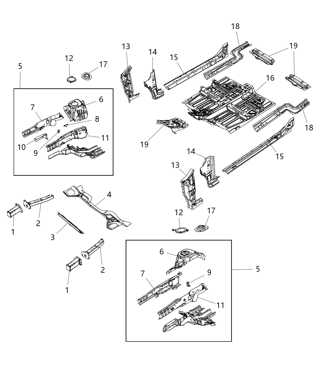 Mopar 68084434AB Reinforcement Floor Pan Center