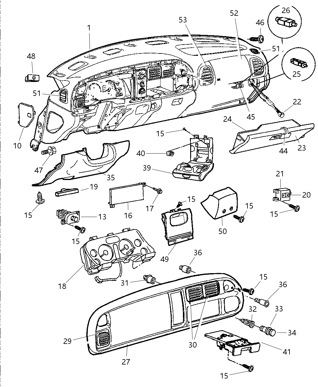 Mopar 5010814AA Switch Cover Plate