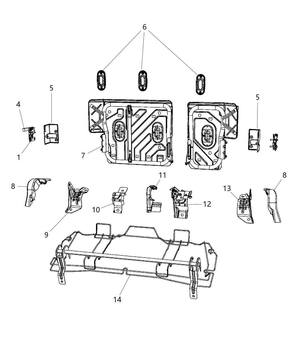 Mopar 68092956AA Frame Rear Seat Back
