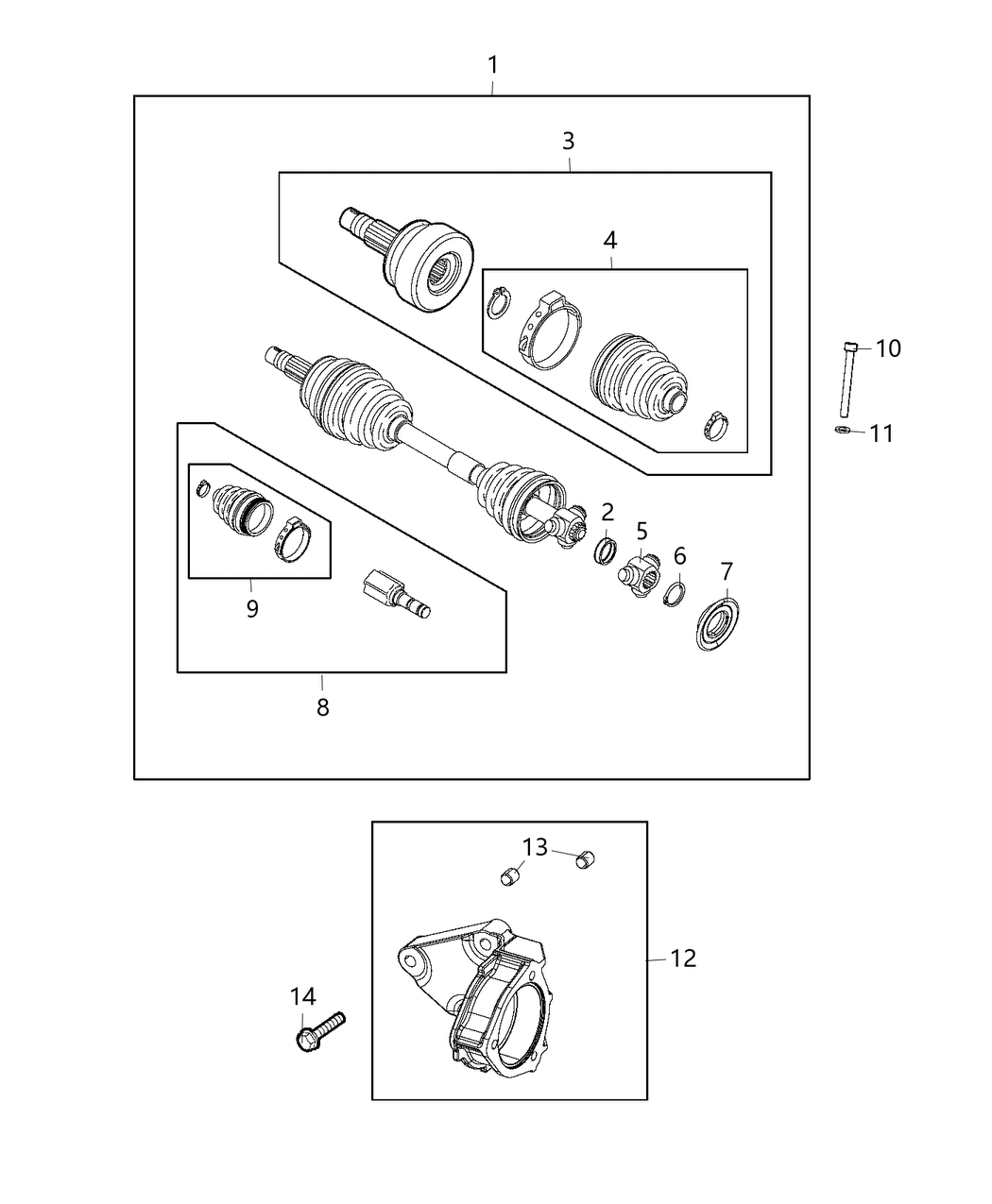 Mopar 6107201AA Bolt Driveshaft Support