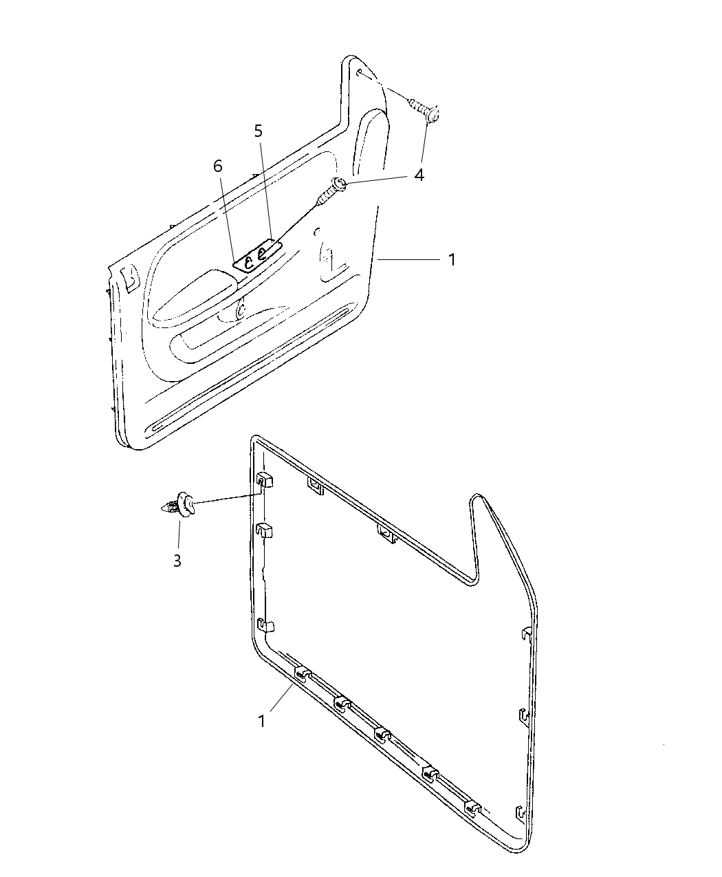 Mopar PL59TC3 Panel Door Trim Front