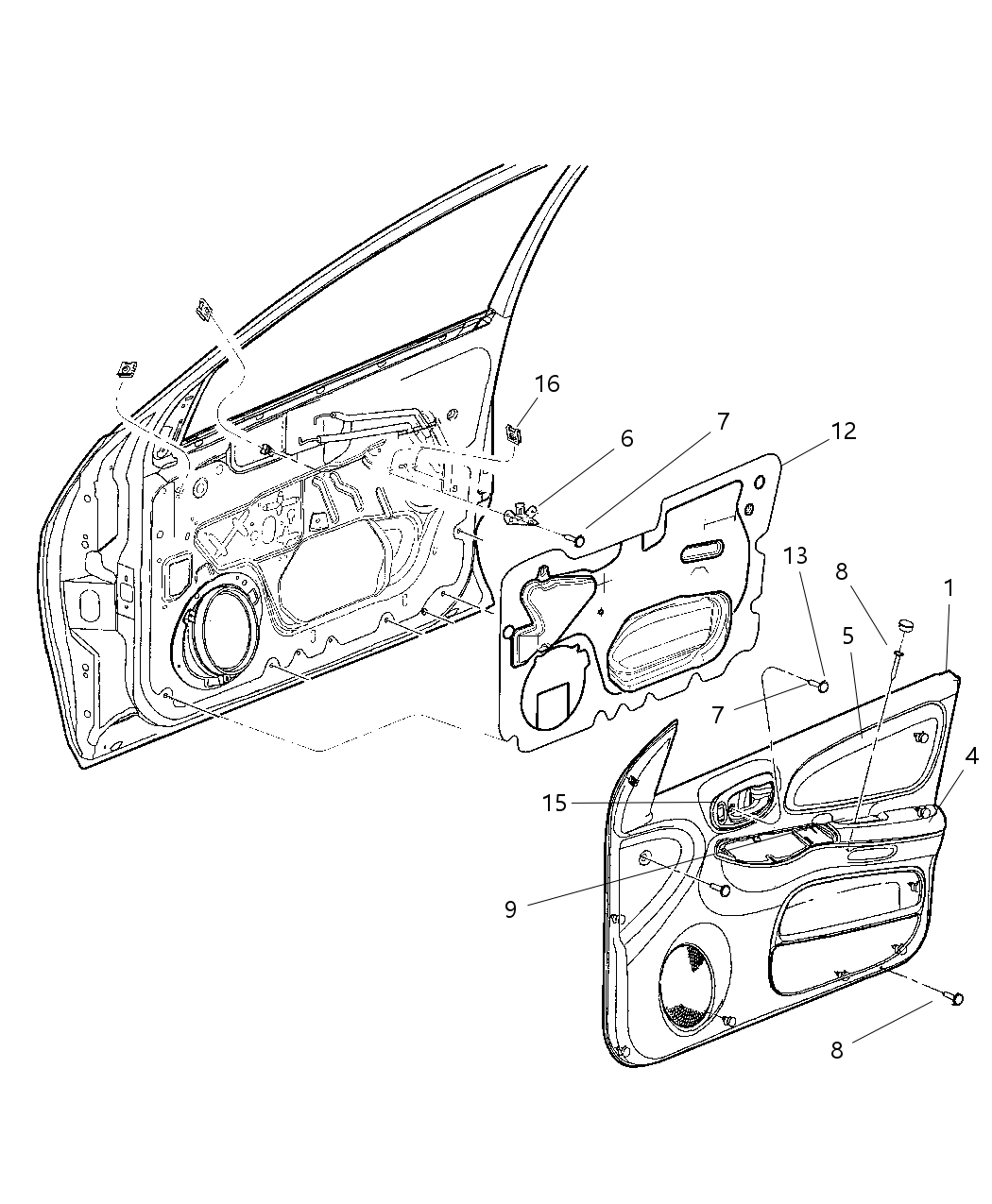Mopar WC62XDVAB Panel Front Door Trim