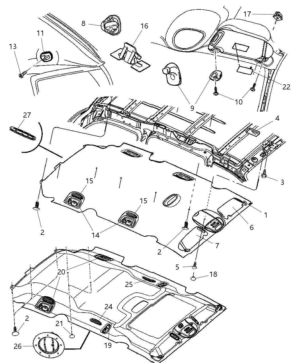 Mopar 1AP701D1AA Headliner
