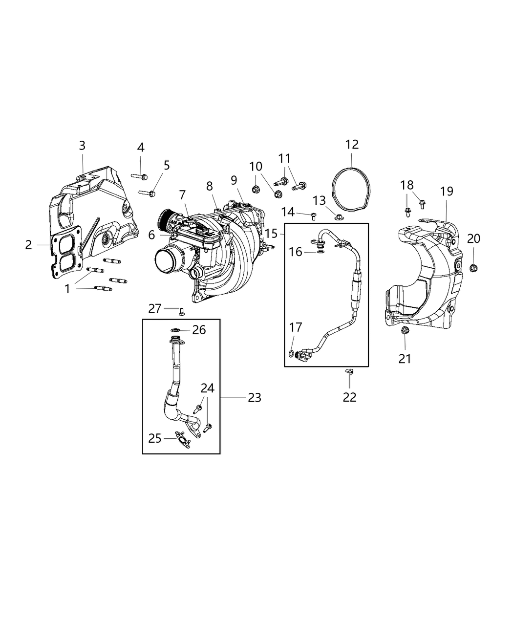 Mopar 5048666AA Bracket Shield Turbocharger Heat Shield Support