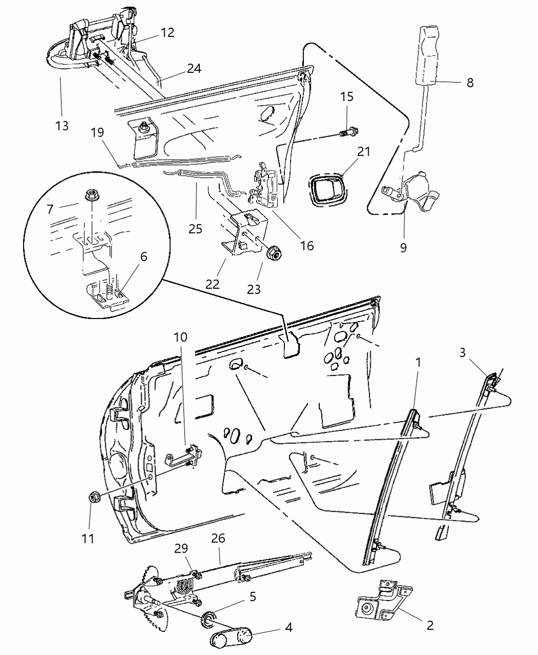Mopar 4658917 Window Regulator, Front