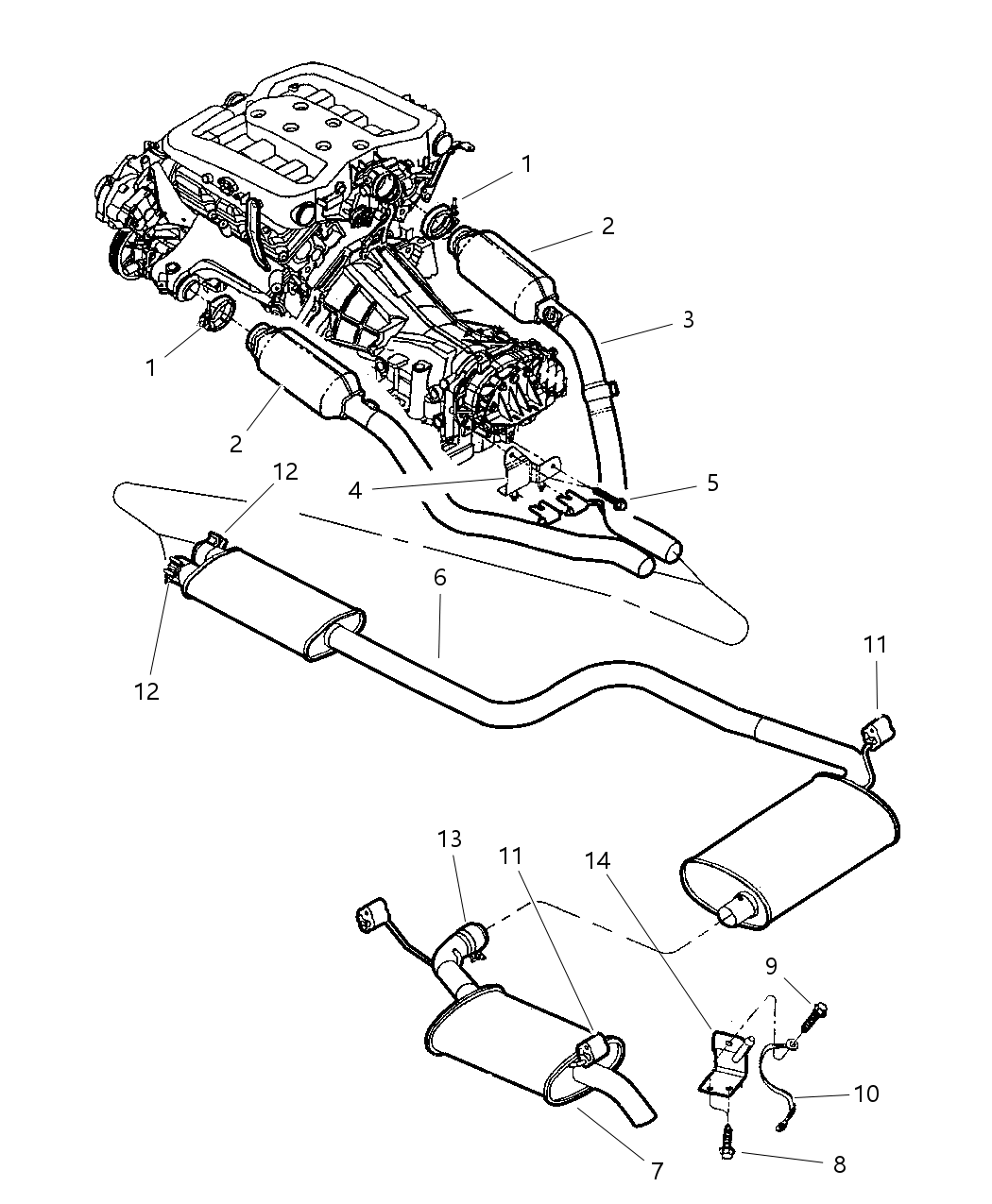 Mopar E0056023 Muffler And Resonator Exhaust