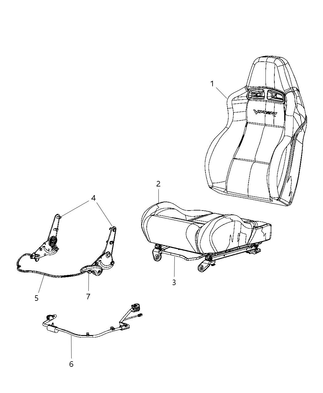 Mopar 68042577AA Wiring Seat