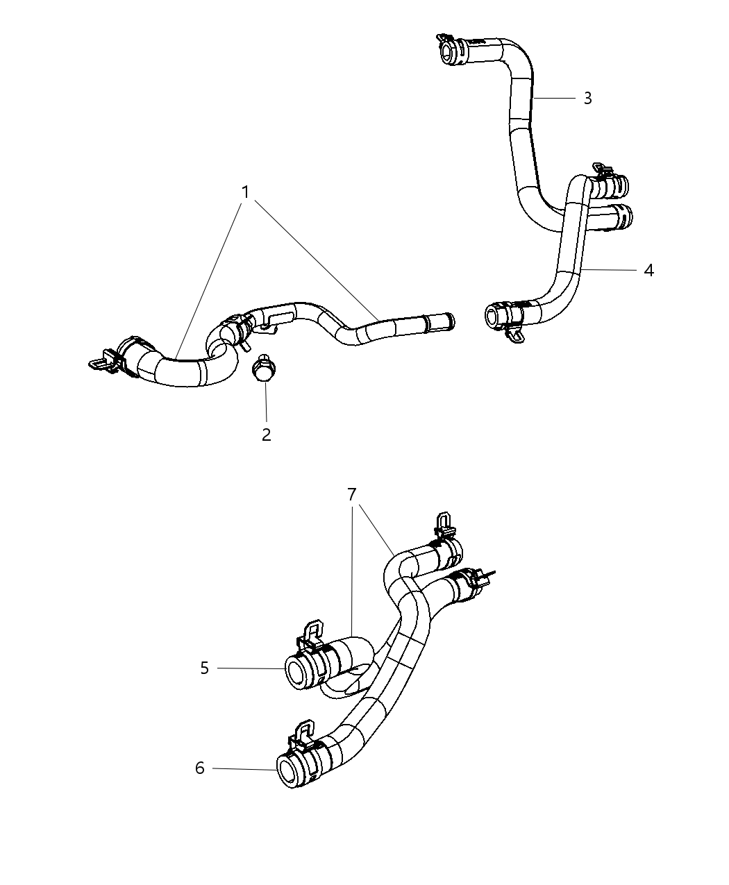 Mopar 5058767AA Hose Heater Return Includes: Clamps