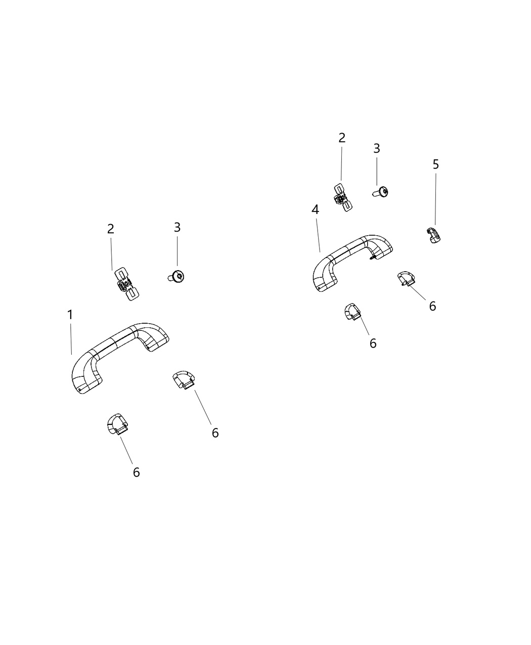 Mopar 1WP27PS4AA Cover Grab Handle Right Vs Left Assembly Facing Handle