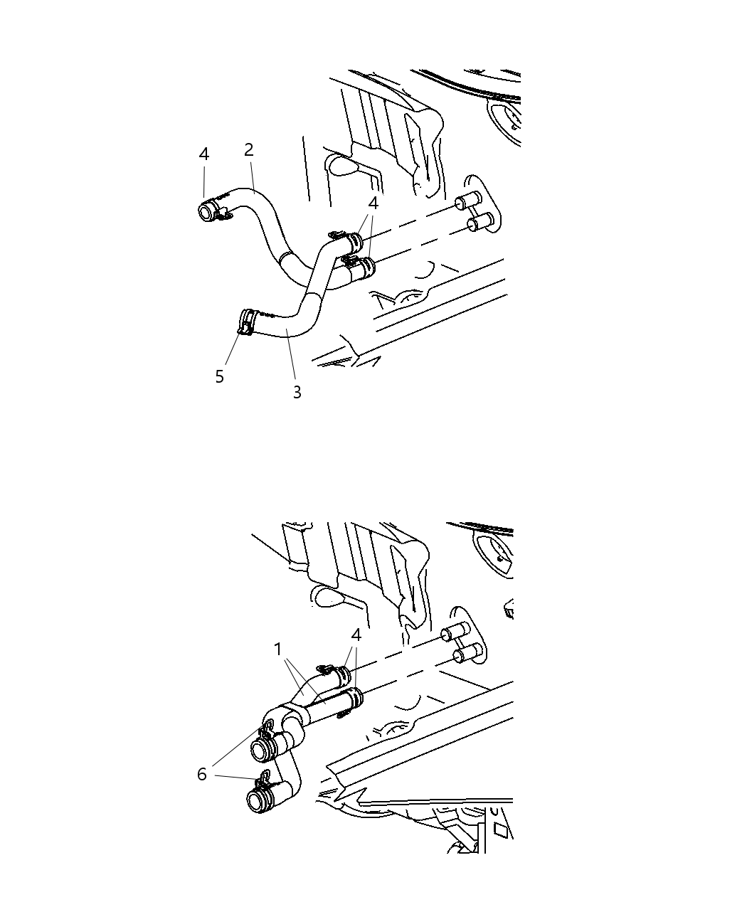 Mopar 5058303AD Hose Heater Return Includes: Clamps