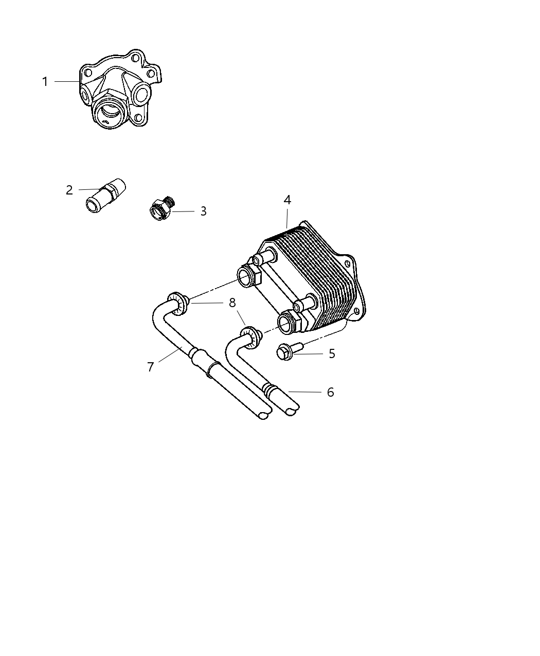 Mopar 5290004AA Line Oil Cooler Inlet