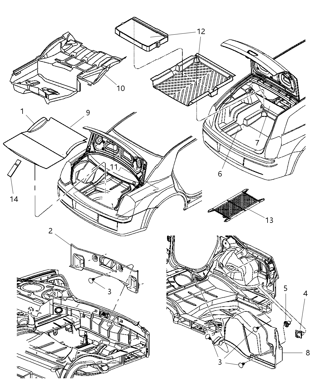 Mopar WX34ZJ8AG Carpet Cargo Floor Tri - Fold