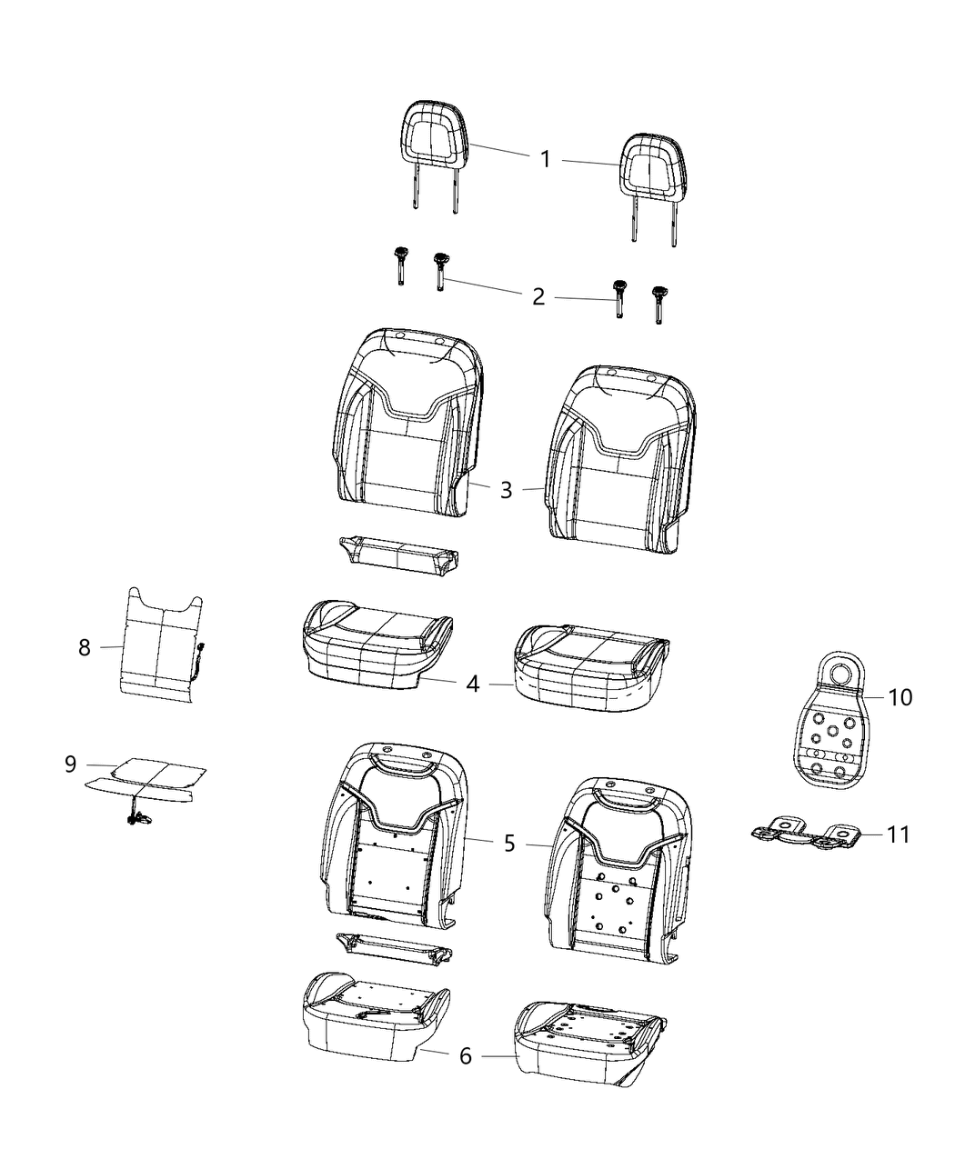 Mopar 68486180AA Module Kit Occupant Classification Seat Cushion Foam