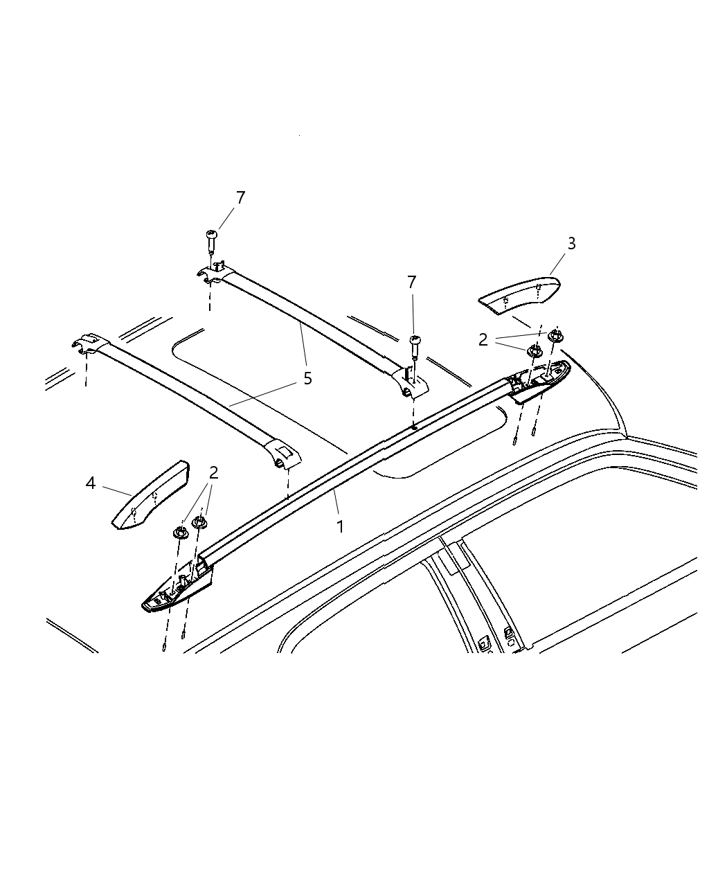 Mopar 4806072AA Rail Luggage Rack Cross