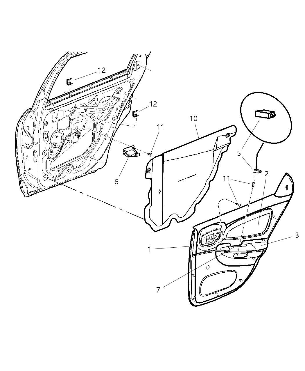 Mopar SV03XDVAF Panel Rear Door Trim