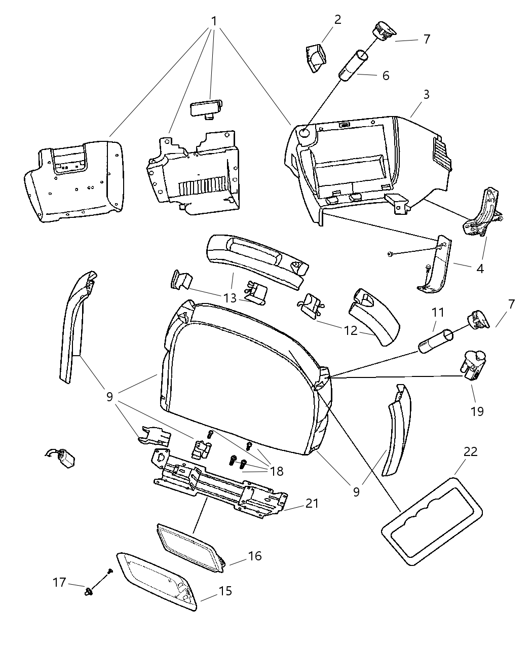 Mopar 5073606AA Lid Center Console Storage Front Inner