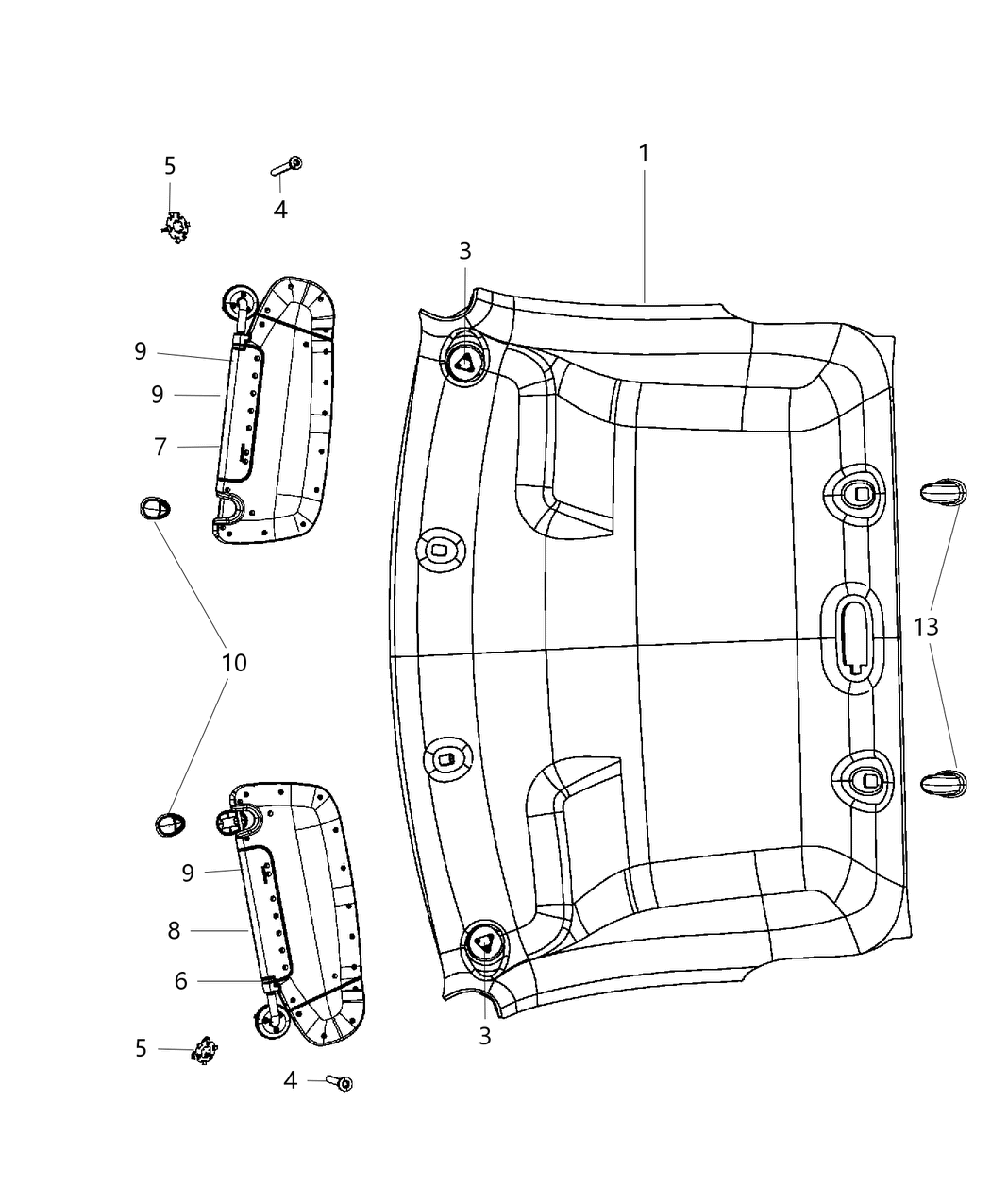 Mopar 5ZF97DX9AA Visor Illuminated Cloth