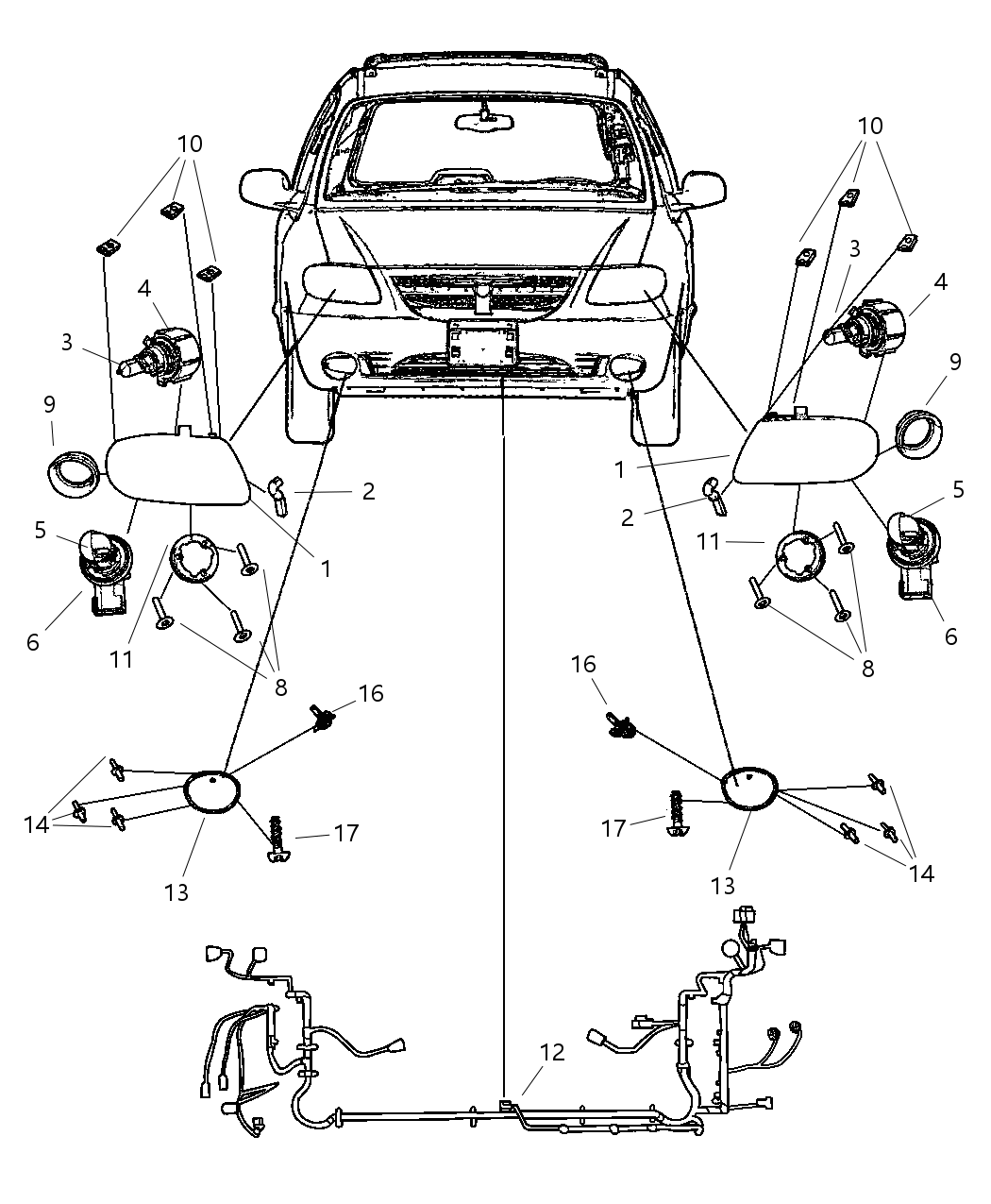Mopar 4857375AA Fog Lamp Assembly Retainer